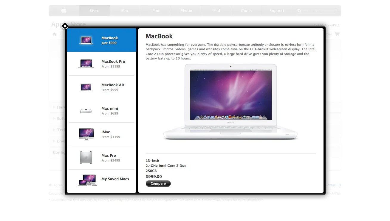 Apple Online Store Compare