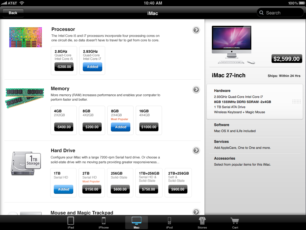 Apple Online Store iPad App